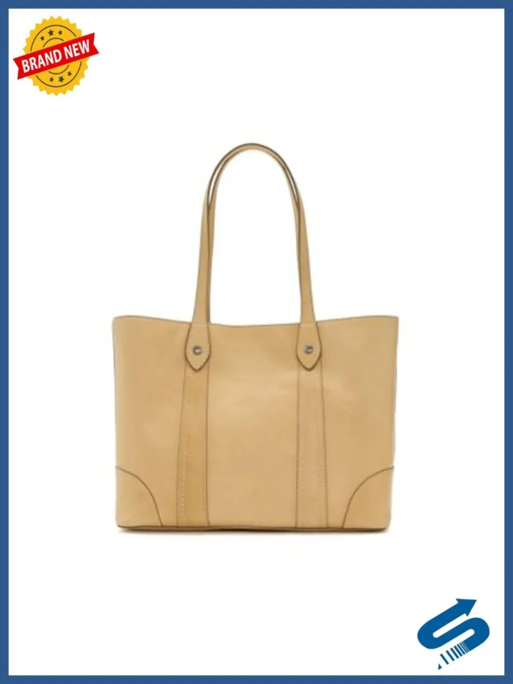 Leather Shopper Tote Bag with Adjustable Strap & Pockets